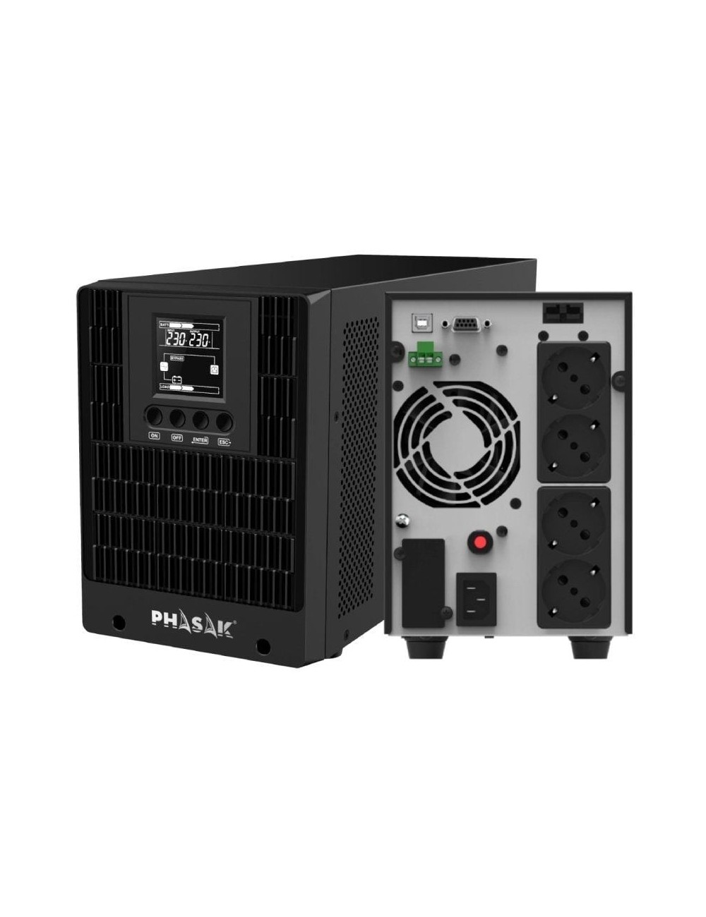 SAI Online Phasak 2000 VA Online LCD/ 2000VA-2000W/ 4 Salidas/ Formato Torre