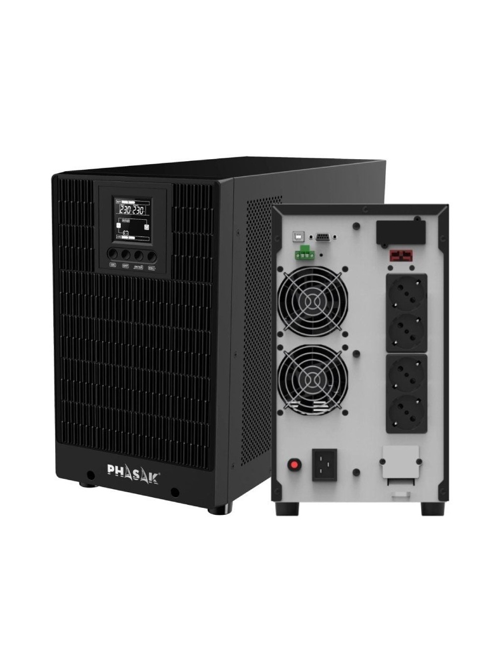 SAI Online Phasak 3000 VA Online LCD/ 3000VA-3000W/ 4 Salidas/ Formato Torre