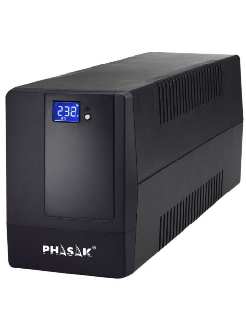 SAI Línea Interactiva Phasak 650 VA LCD Interactive/ 650VA/ 2 Salidas/ Formato Torre