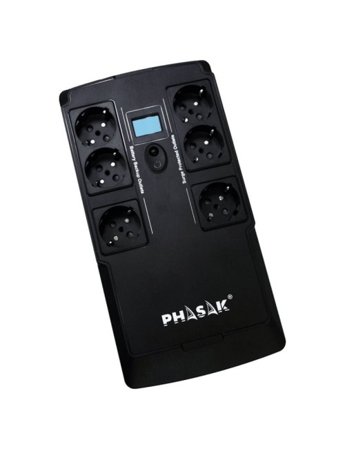 SAI Línea Interactiva Phasak Kryptos 800 VA/ 480W/ 6 Salidas/ Formato Bloque