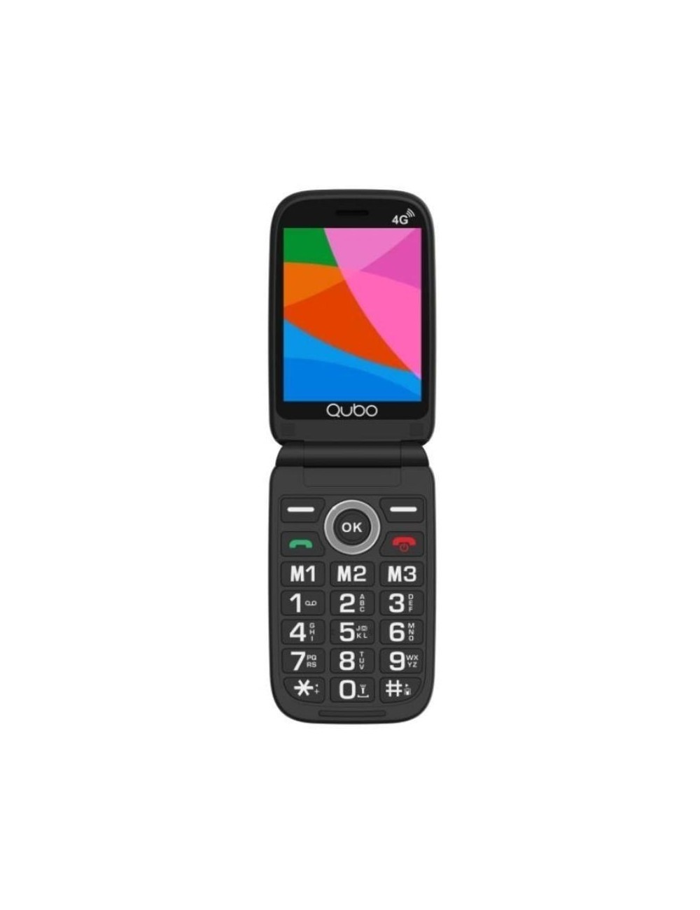 Teléfono Móvil Qubo X-340 4G para Personas Mayores/ Negro