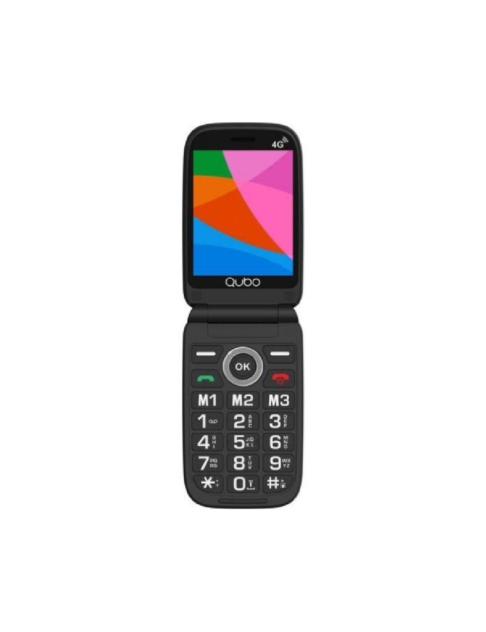 Teléfono Móvil Qubo X-D340 4G para Personas Mayores/ Negro