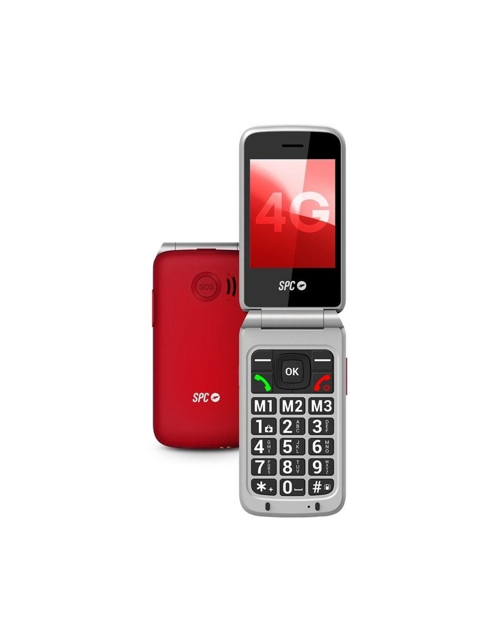 Teléfono Móvil SPC Stella 3 para Personas Mayores/ 4G/ Rojo
