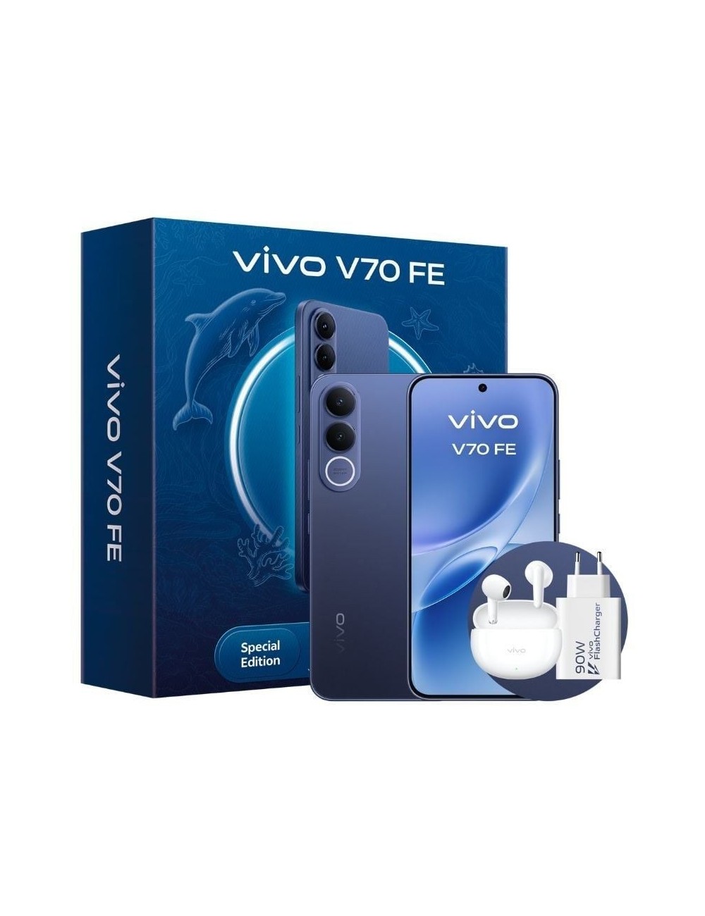 Smartphone Vivo V70 FE 8GB/ 512GB/ 6.83'/ 5G/ Azul/ Incluye Cargador + Auriculares