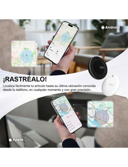 Localizador Leotec EasyTag Dual/ Blanco/ Incluye Llavero Negro