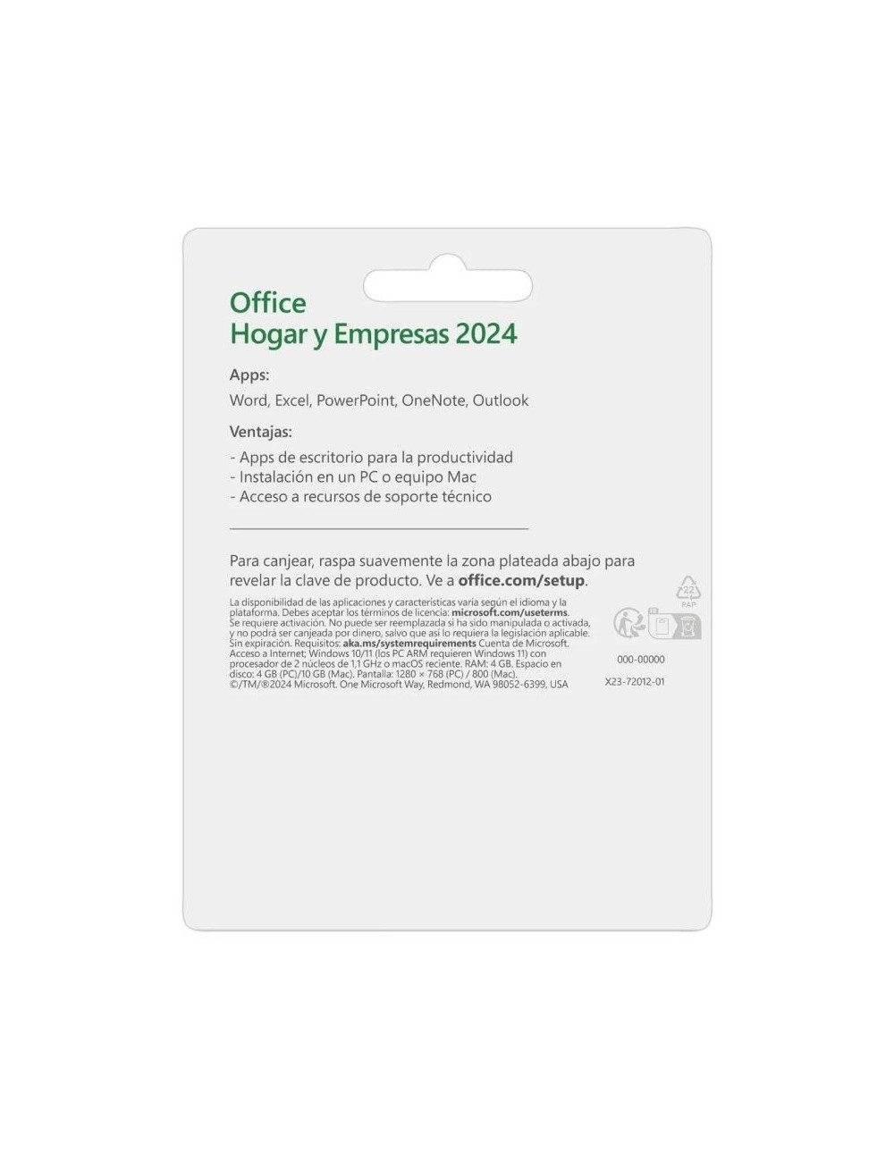 Microsoft Office Hogar y Empresas 2024/ 1 Usuario/ Licencia Perpetua