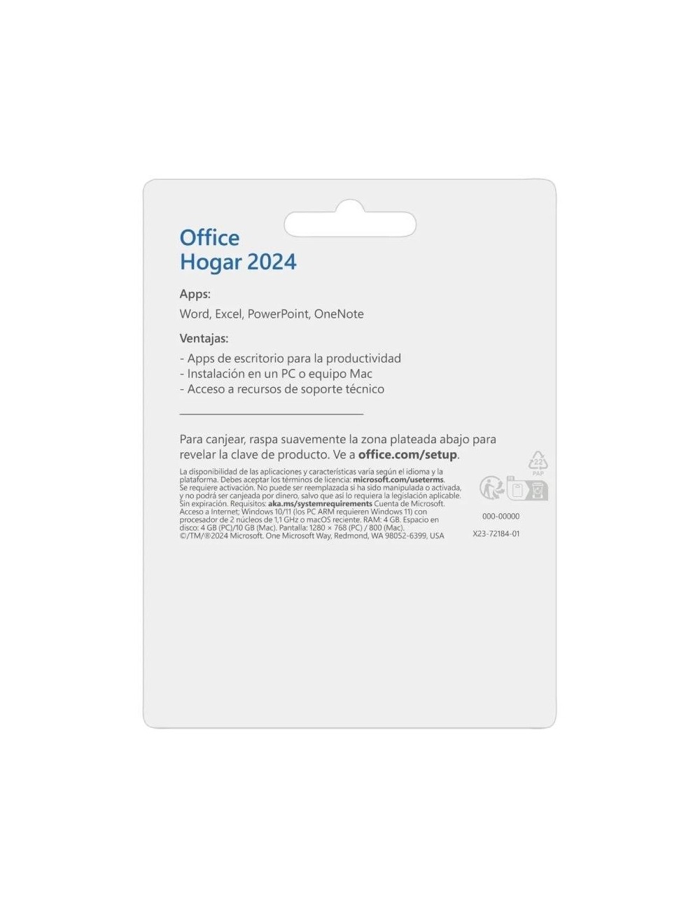 Microsoft Office Hogar 2024/ 1 Usuario/ Licencia Perpetua