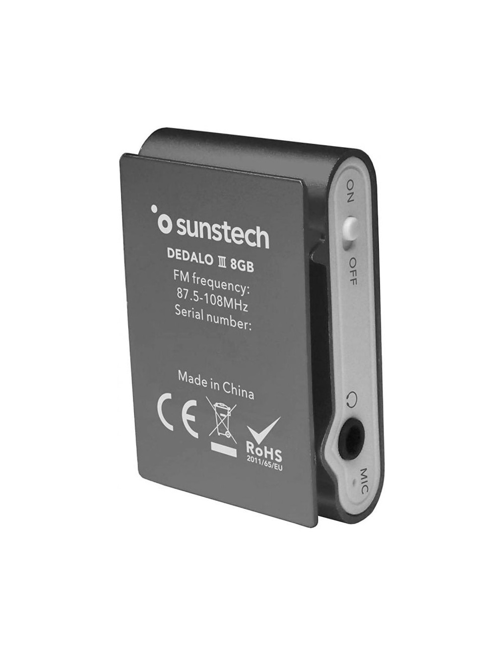 Reproductor MP3 Sunstech Dedalo III/ 8GB/ Radio FM/ Gris