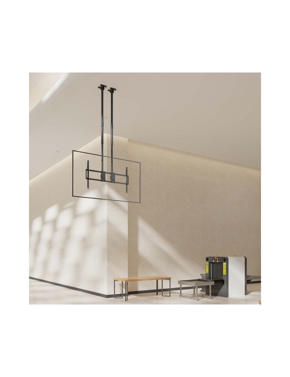 Soporte de Techo Inclinable/ Giratorio/ Nivelable Aisens CT120TLE-395 para TV de 60-120'/ hasta 120kg