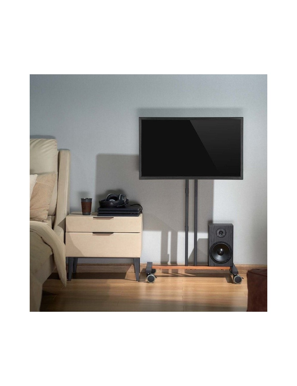 Soporte de Suelo Inclinable con Ruedas Aisens FT55TE-213 para TV de 32-55'/ hasta 35kg