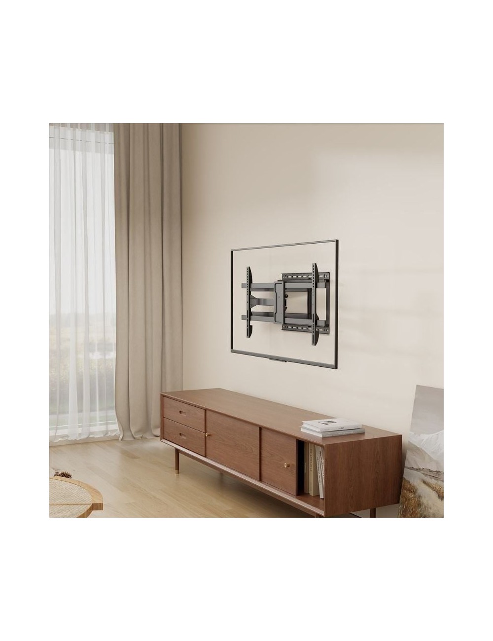 Soporte de Pared Inclinable/ Giratorio/ Nivelable Aisens WT80TSLE-419 para TV de 43-80'/ hasta 50kg