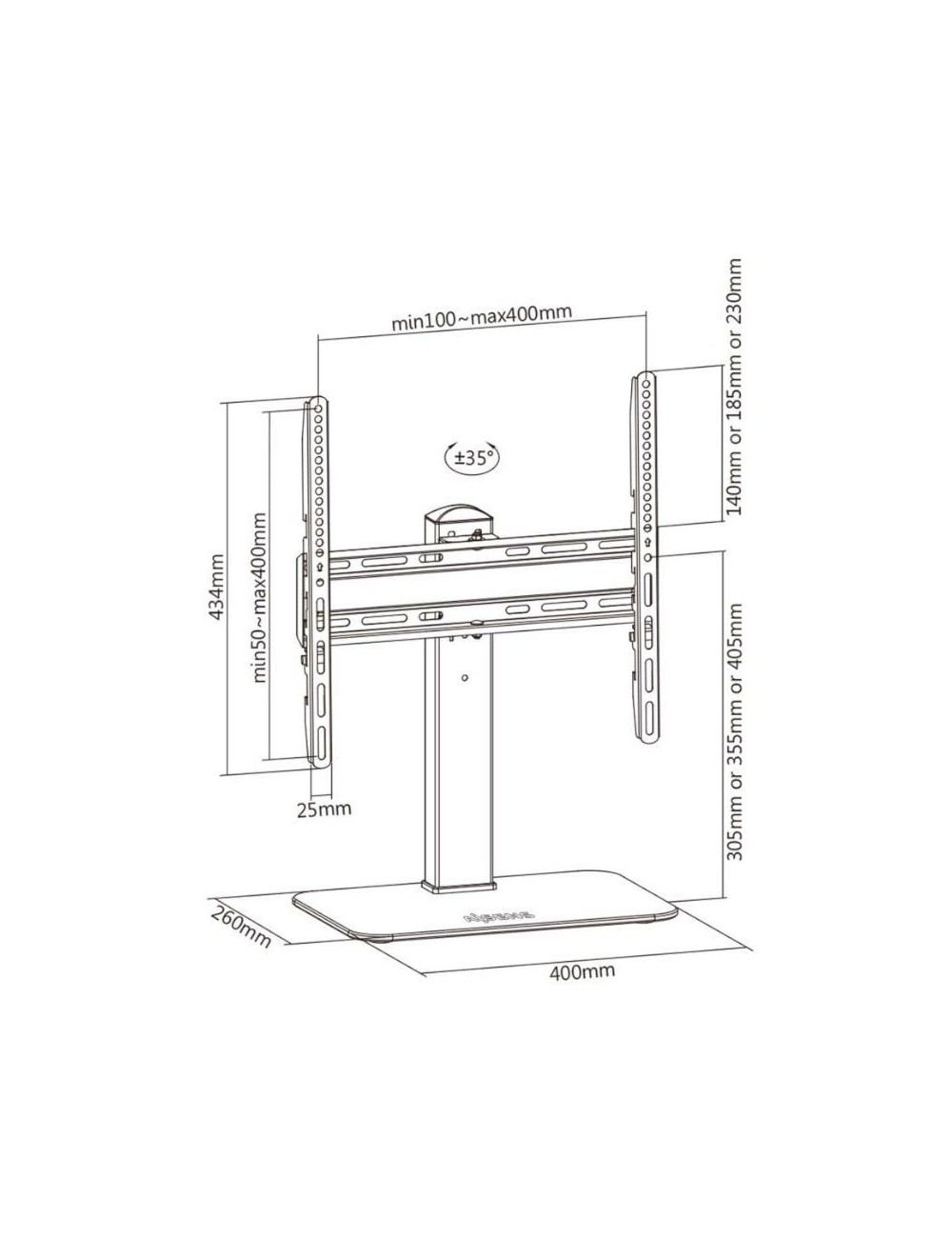 Soporte de Mesa Giratorio DT55S-217 para TV y Monitor de 32'-55'/ hasta 40 kg