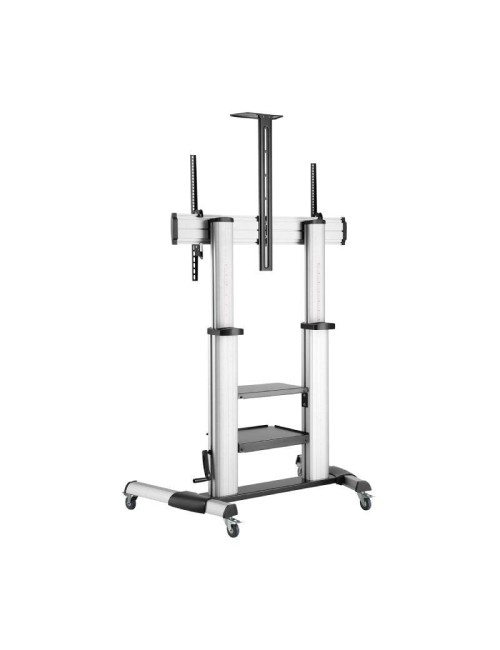 Soporte de Suelo Inclinable con Ruedas y Manivela Aisens FT100TE-125 para TV 60-100'/ hasta 100kg