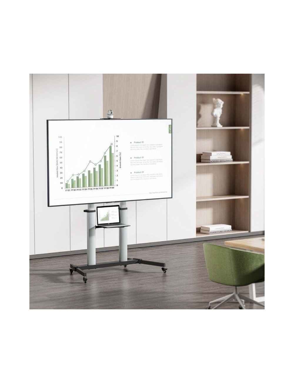 Soporte de Suelo con Ruedas Aisens FT100TE-259 para TV de 60-100'/ hasta 100kg