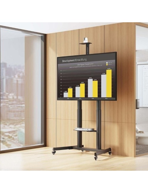 Soporte de Suelo Inclinable con Ruedas y Manivela Aisens FT100TE-403 para TV 60-100'/ hasta 100kg