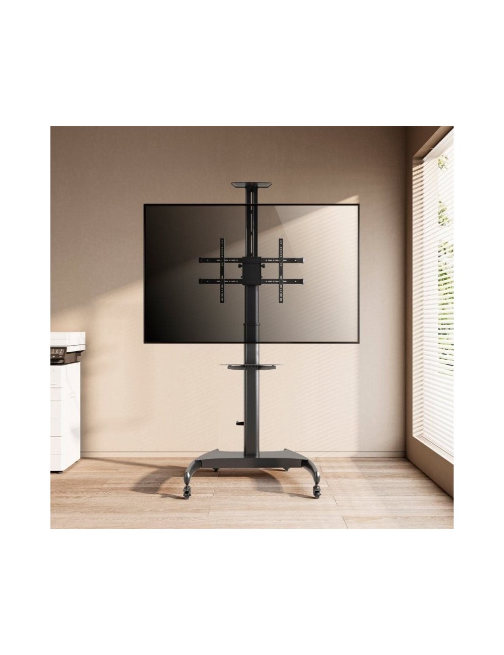 Soporte de Suelo Inclinable/ Giratorio con Ruedas y Manivela Aisens FT70TE-169 para TV 37-70'/ hasta 50kg