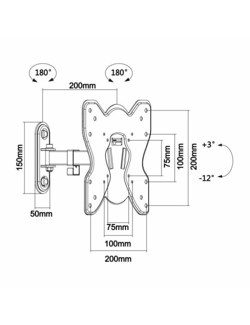 Soporte de Pared Extensible/ Inclinable/ Giratorio Aisens WT42TSE-007 para TV de 23-42'/ hasta 25kg