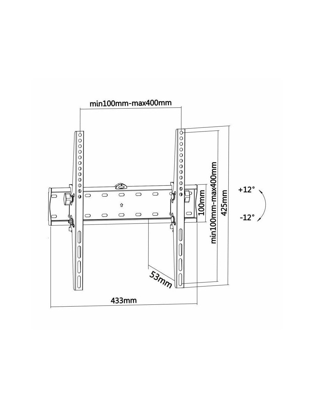 Soporte de Pared Inclinable Aisens WT55T-015 para TV de 32-55'/ hasta 40kg