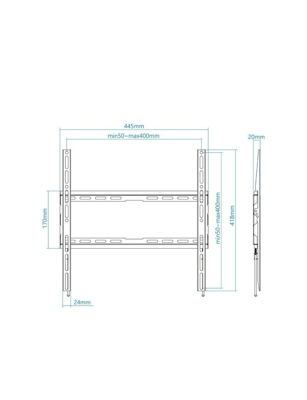 Soporte de Pared Fijo TooQ LP1070F-B para TV de 32-70'/ hasta 45kg