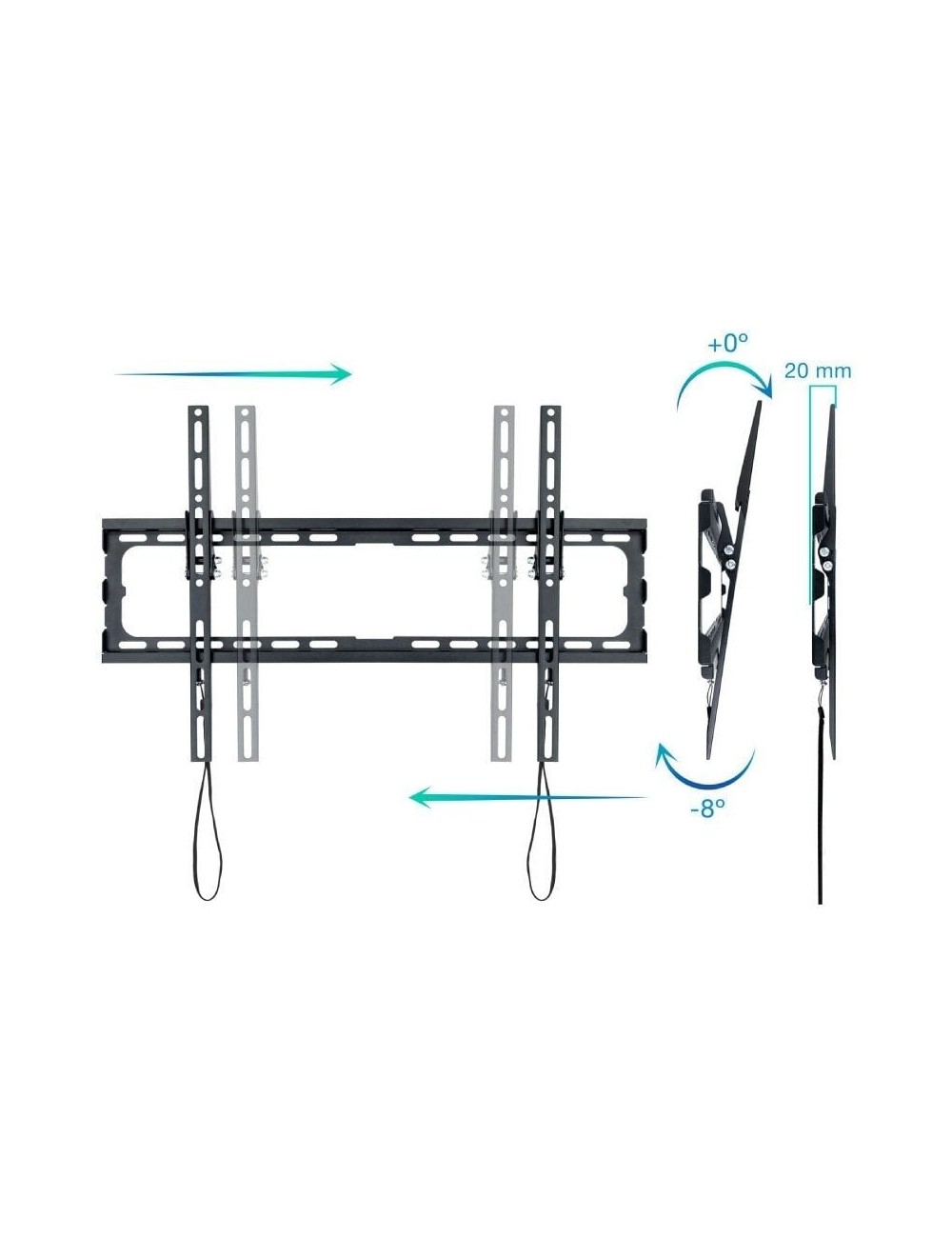 Soporte de Pared Fijo/ Inclinable TooQ LP1081T-B para TV de 37-80'/ hasta 45kg