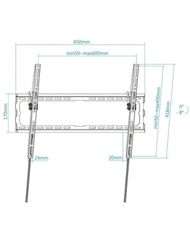 Soporte de Pared Fijo/ Inclinable TooQ LP1081T-B para TV de 37-80'/ hasta 45kg