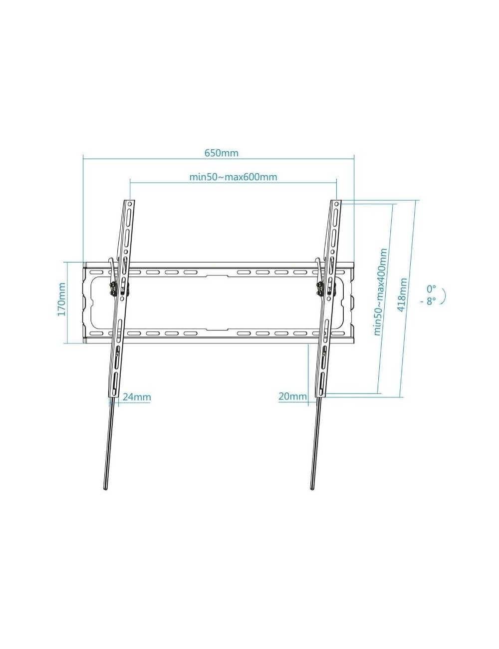 Soporte de Pared Fijo/ Inclinable TooQ LP1081T-B para TV de 37-80'/ hasta 45kg