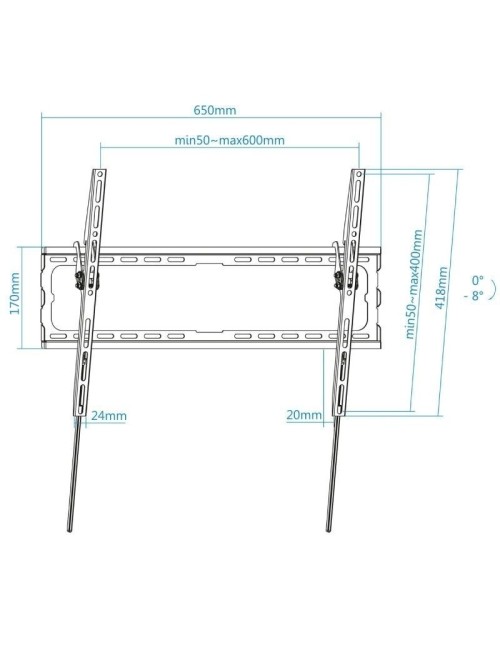 Soporte de Pared Fijo/ Inclinable TooQ LP1081T-B para TV de 37-80'/ hasta 45kg