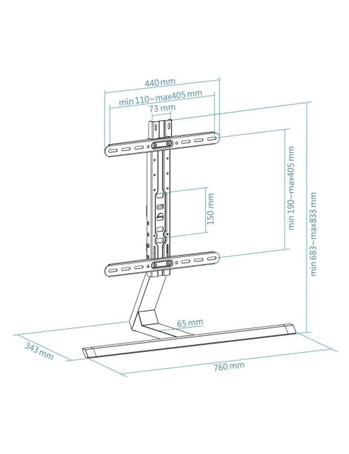 Soporte de Mesa TooQ DB3265F-B para TV de 32-65'/ hasta 40kg