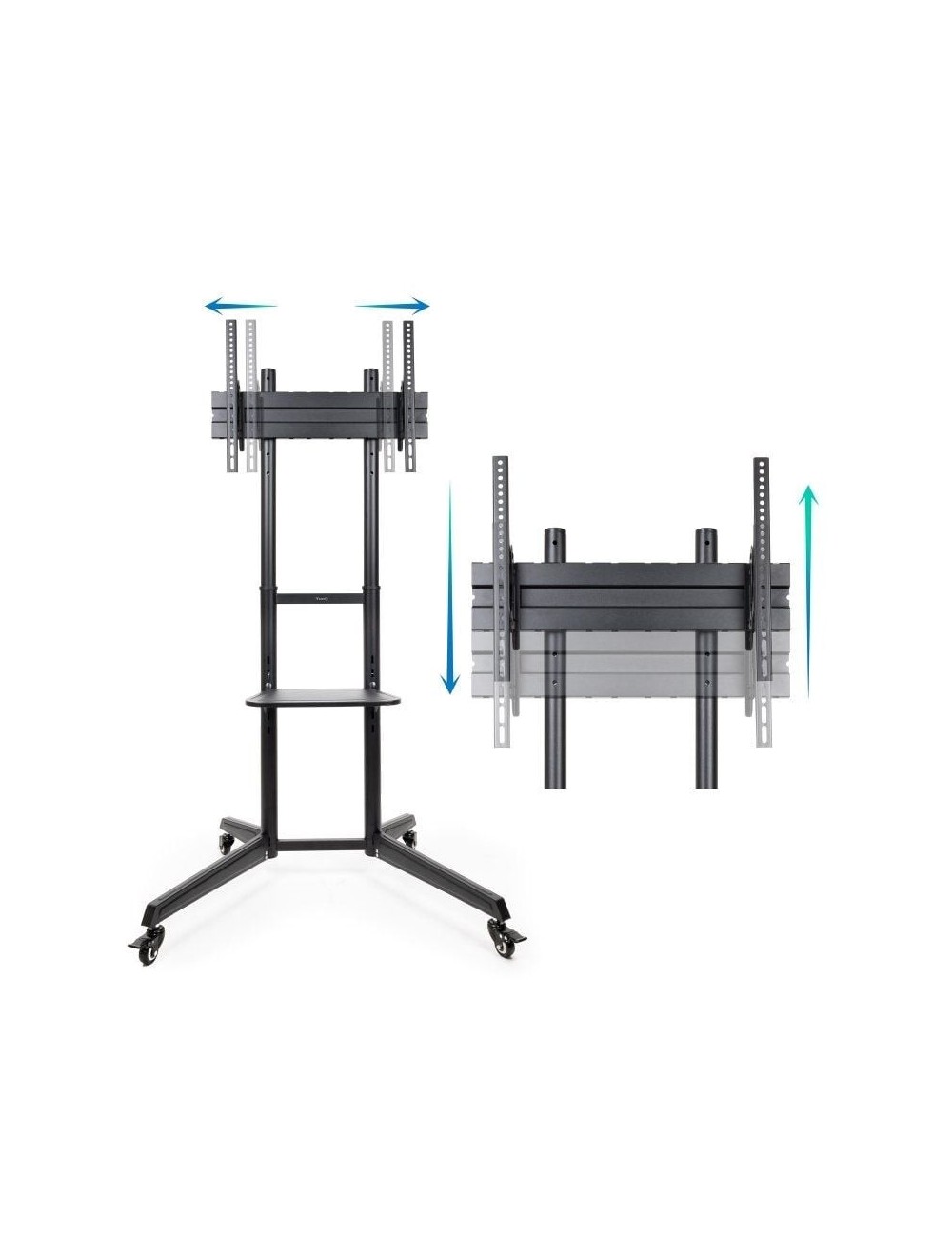 Soporte de Suelo Inclinable con Ruedas TooQ FS1170M-B para TV de 37-70'/ hasta 50kg