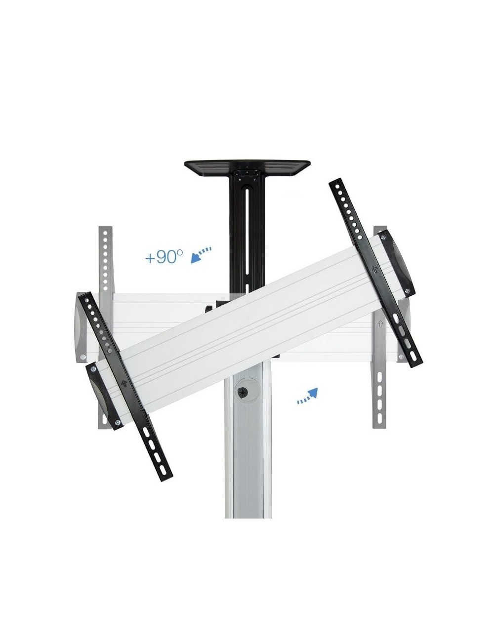 Soporte de Suelo Inclinable/ Ajustable con Ruedas TooQ FS1870M-B para TV de 37-70'/ hasta 50kg