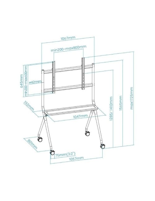 Soporte de Suelo con Ruedas TooQ FS20205M-B para TV de 50-86'/ hasta 120kg