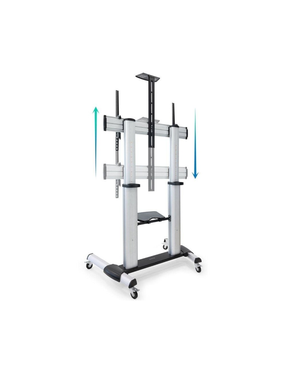 Soporte de Suelo Inclinable/ Ajustable con Ruedas TooQ FS20300M-B para TV de 60-100'/ hasta 100kg