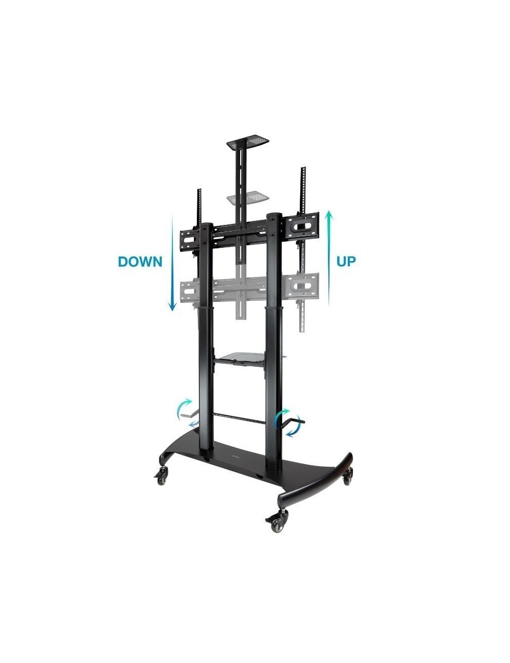 Soporte de Suelo con Ruedas Inclinable/ Nivelable TooQ FS20404HM-B para TV de 60-100'/ hasta 100kg