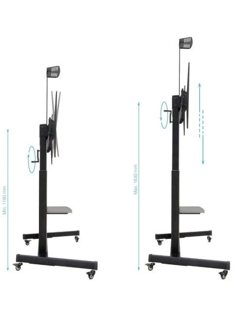 Soporte de Suelo Inclinable con Ruedas TooQ FS20406HM-B para TV de 60-100'/ hasta 120kg