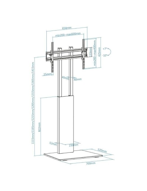 Soporte de Suelo Inclinable TooQ FS2288M-B para TV de 32-85'/ hasta 40kg