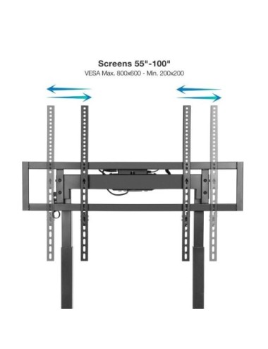 Soporte de Suelo Eléctrico con Ruedas TooQ FSM02-B para TV 55-100'/ hasta 120kg