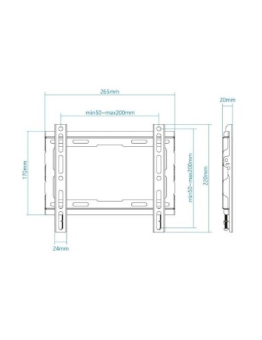 Soporte de Pared Fijo TooQ LP1043F-B para TV de 23-43'/ hasta 45kg