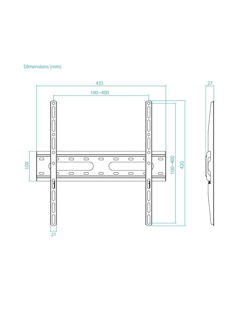Soporte de Pared Fijo TooQ LP1072F-B para TV de 32-70'/ hasta 45kg
