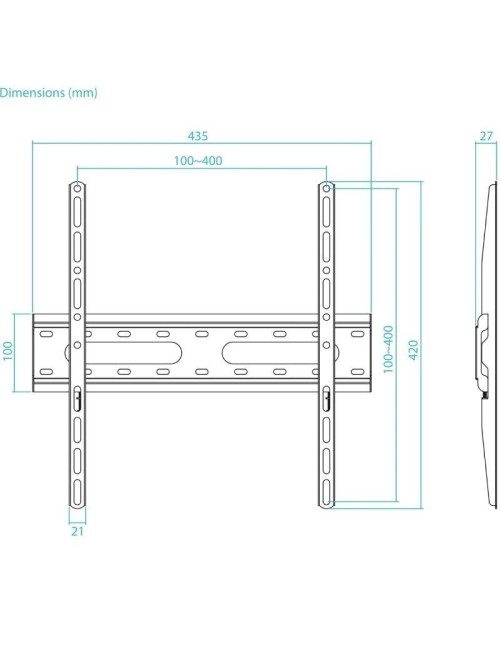 Soporte de Pared Fijo TooQ LP1072F-B para TV de 32-70'/ hasta 45kg