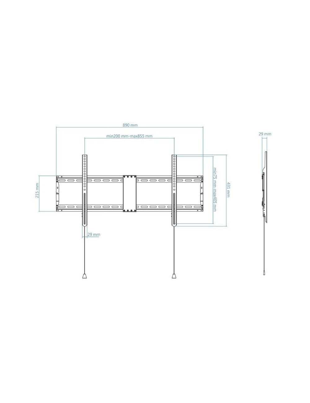 Soporte de Pared Fijo TooQ LP4390F-B para TV de 43-90'/ hasta 70kg
