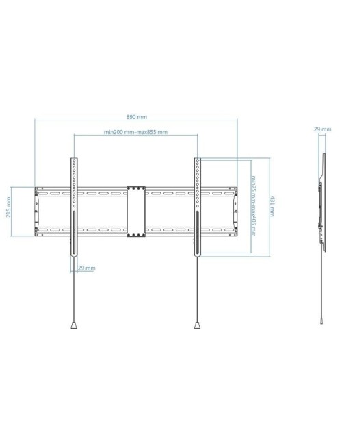 Soporte de Pared Fijo TooQ LP4390F-B para TV de 43-90'/ hasta 70kg