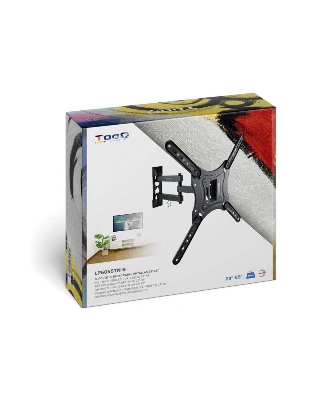 Soporte de Pared Orientable / Inclinable TooQ LP6055TN-B para TV de 23-55'/ hasta 30kg