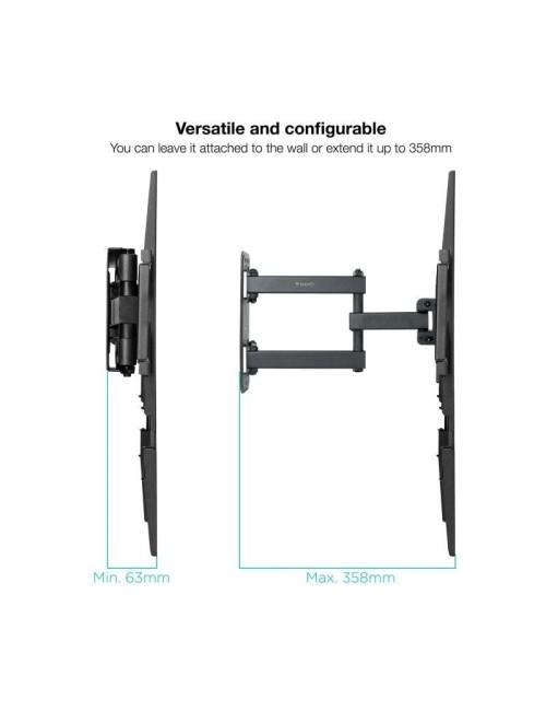 Soporte de Pared Giratorio/ Inclinable/ Nivelable TooQ LP7843TN-B para TV de 32-55'/ hasta 35kg