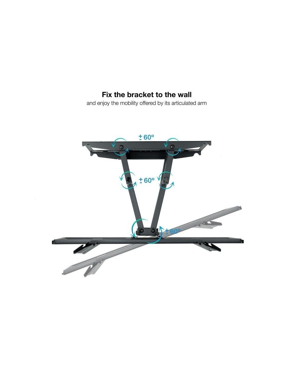 Soporte de Pared Giratorio/ Inclinable/ Nivelable TooQ LP7866TN-B para TV de 37-80'/ hasta 40kg