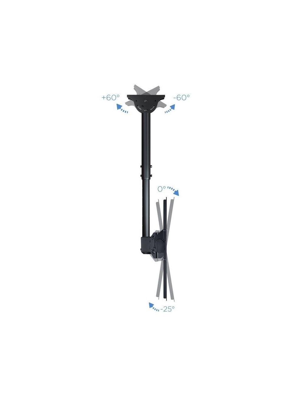 Soporte de Techo Giratorio/ Inclinable/ Nivelable TooQ LPCE1170TSLI-B para TV de 37-70'/ hasta 50kg