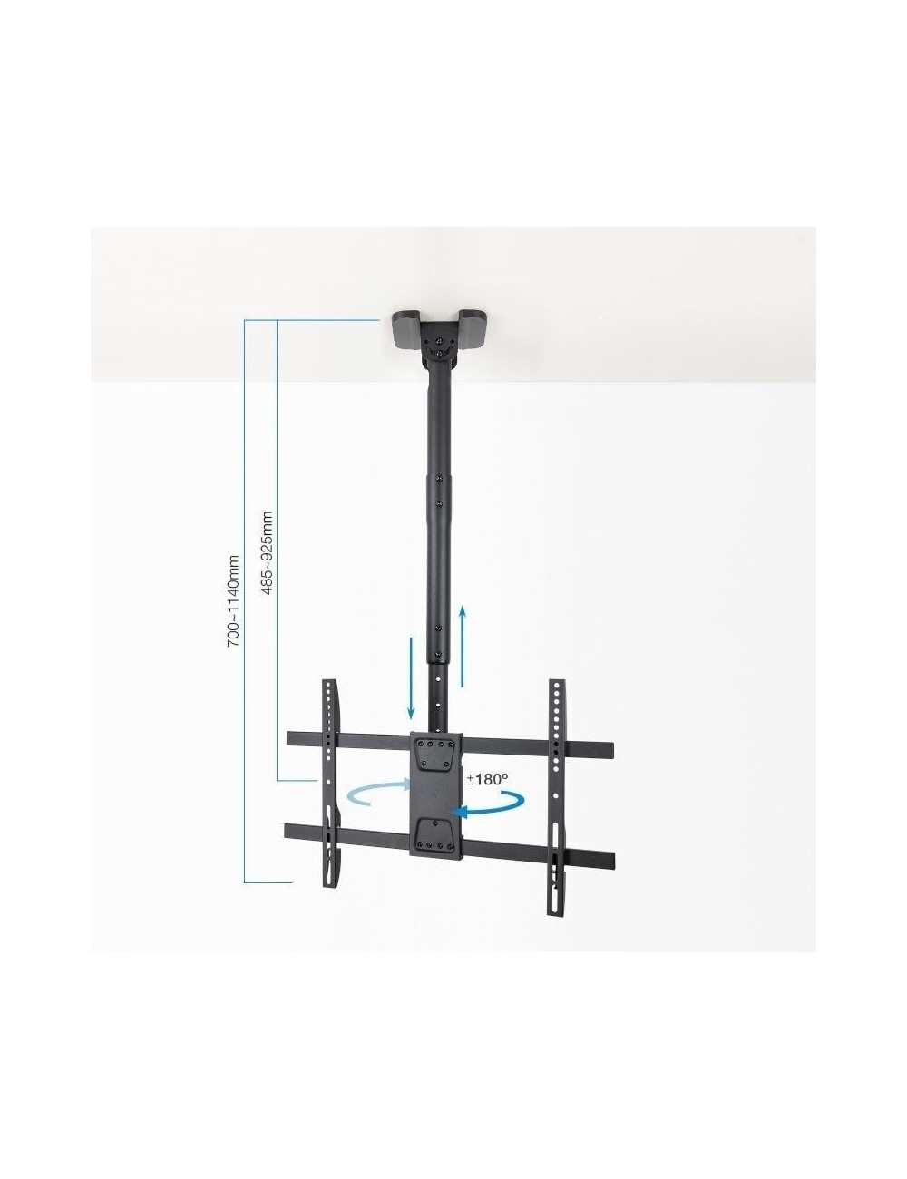 Soporte de Techo Giratorio/ Inclinable/ Nivelable TooQ LPCE1186TSLI-B para TV de 43-86'/ hasta 60kg