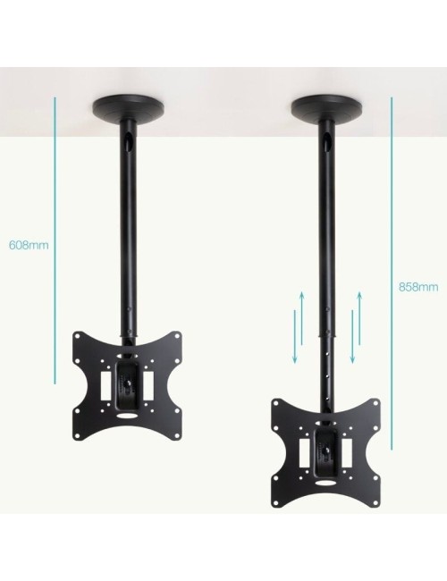 Soporte de Techo Giratorio/ Inclinable/ Nivelable TooQ LPCE2301TSLI-B para TV de 23-42'/ hasta 30kg
