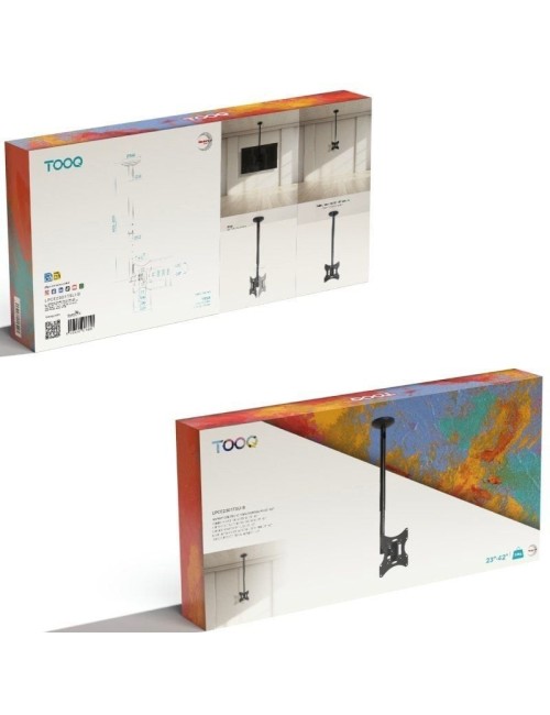 Soporte de Techo Giratorio/ Inclinable/ Nivelable TooQ LPCE2301TSLI-B para TV de 23-42'/ hasta 30kg
