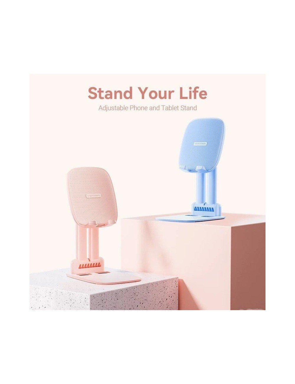 Soporte para Smartphone/Tablet Vention KSGP0/ Rosa