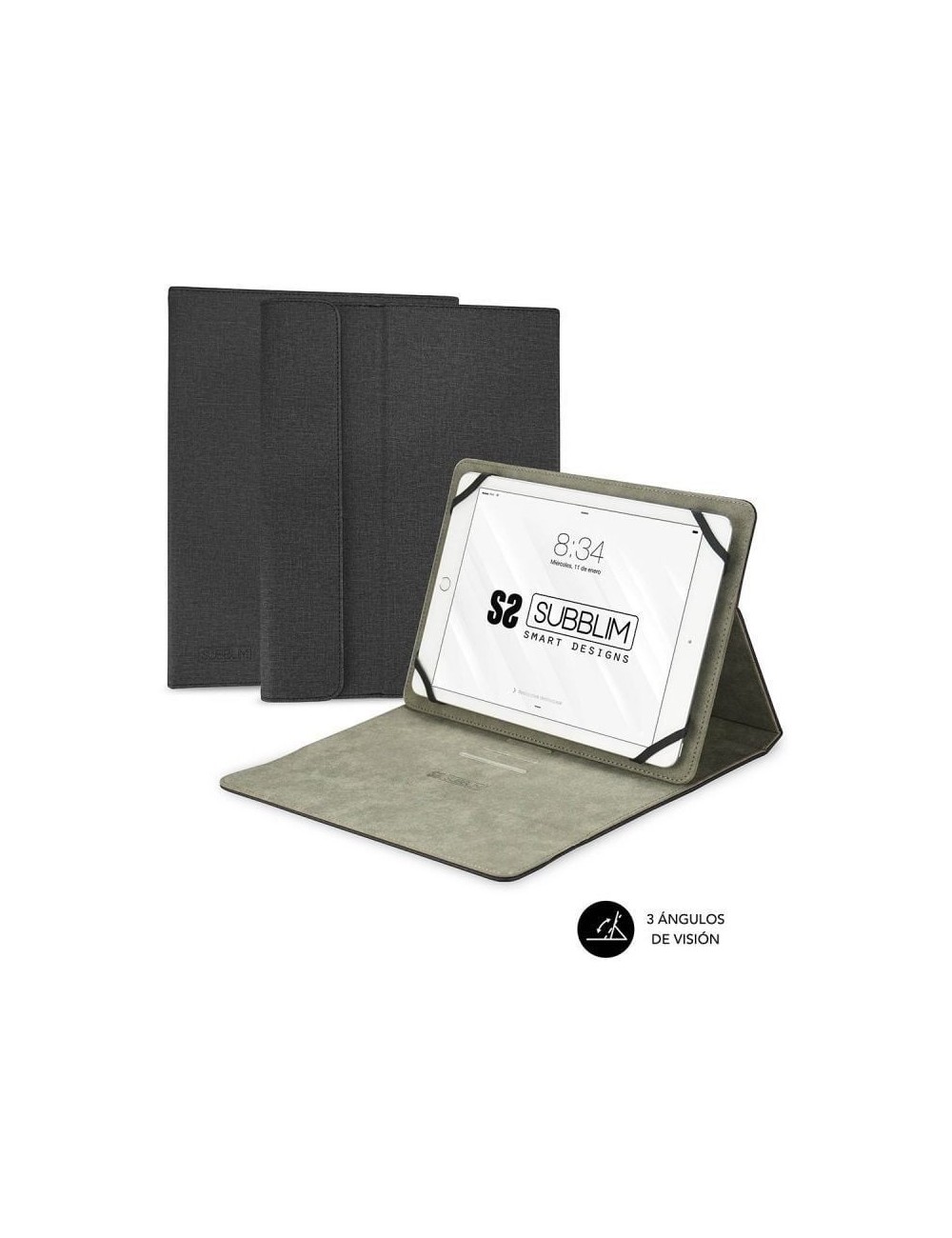Funda Subblim Clever Stand para Tablets de 9.6'-11'/ Negra